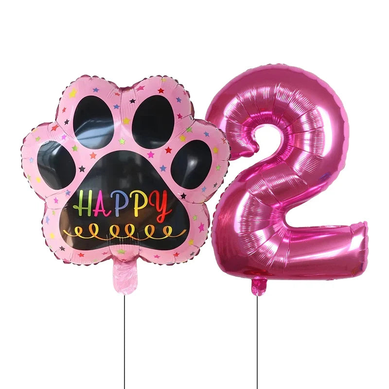 2 Pieces/Set Let us Pawty Big Dog PAWS Aluminum Balloons - Image 7