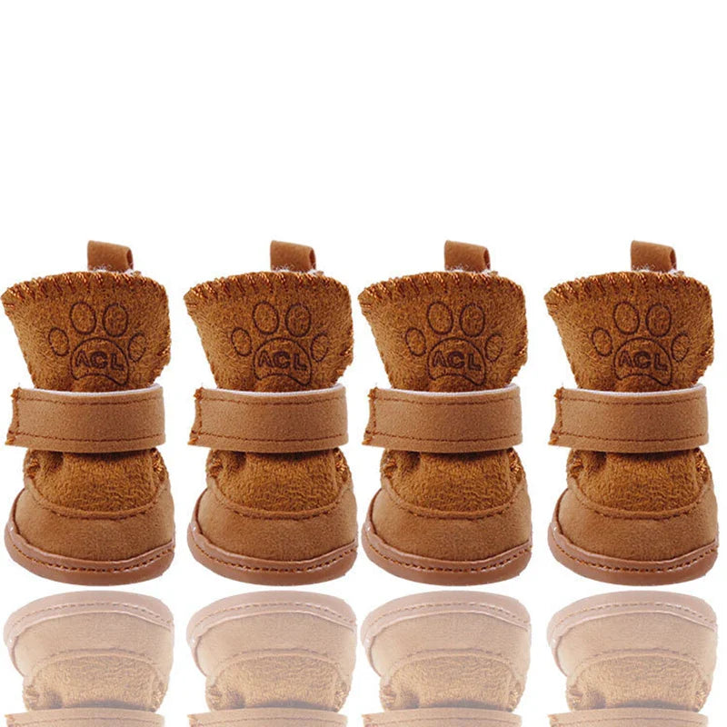 4pcs Winter Warm Dog Shoes Anti-Slip & Waterproof - Image 3