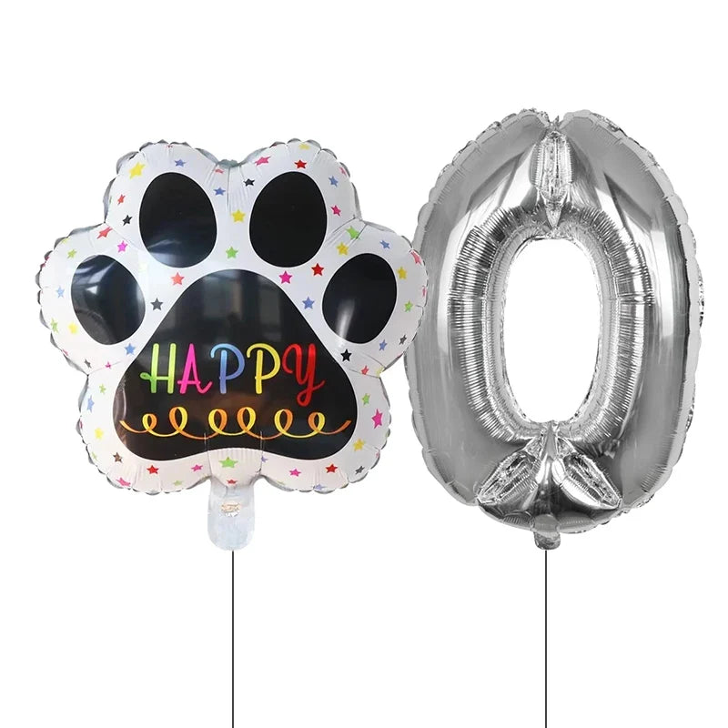 2 Pieces/Set Let us Pawty Big Dog PAWS Aluminum Balloons - Image 31