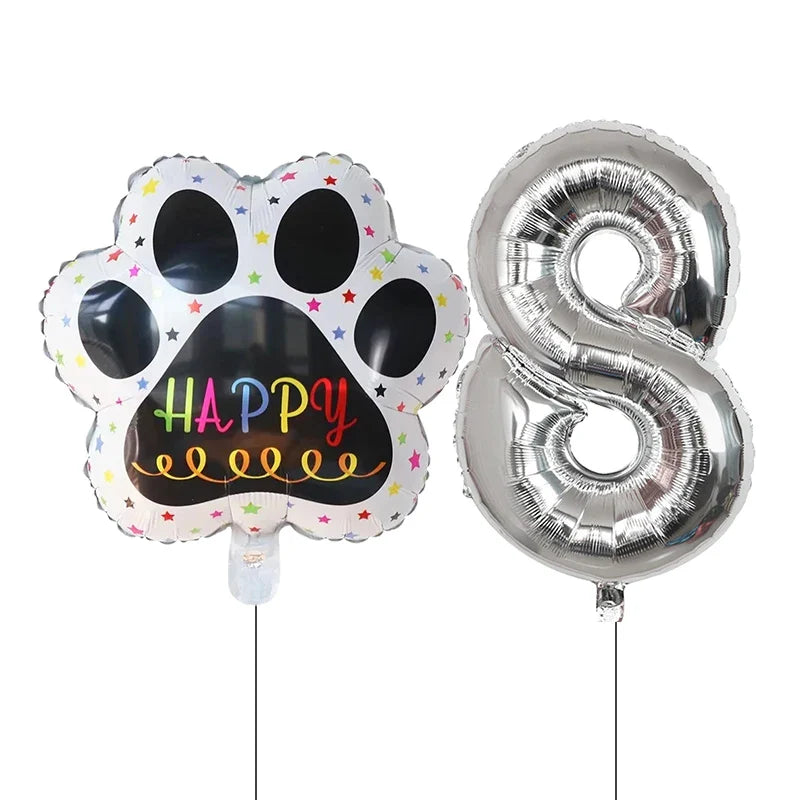 2 Pieces/Set Let us Pawty Big Dog PAWS Aluminum Balloons - Image 30