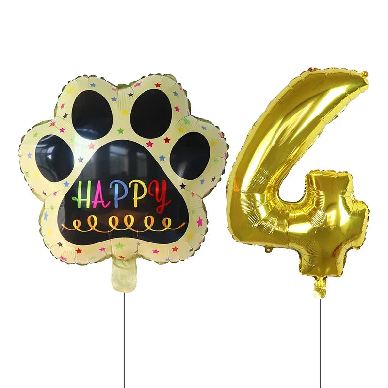 2 Pieces/Set Let us Pawty Big Dog PAWS Aluminum Balloons - Image 11