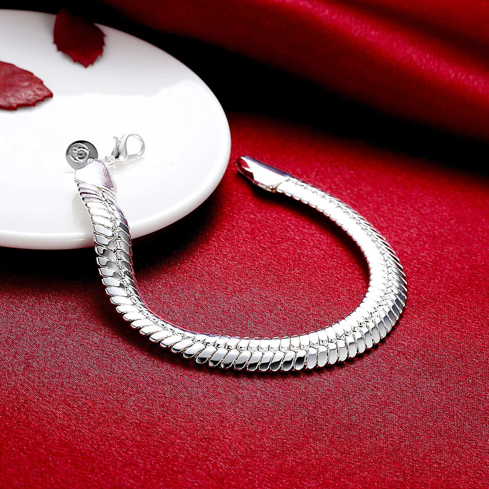 Sterling Silver Mens Bracelet - Mens chain Bracelet - Image 3