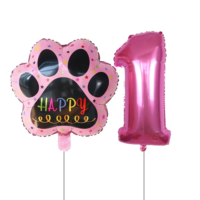 2 Pieces/Set Let us Pawty Big Dog PAWS Aluminum Balloons - Image 5