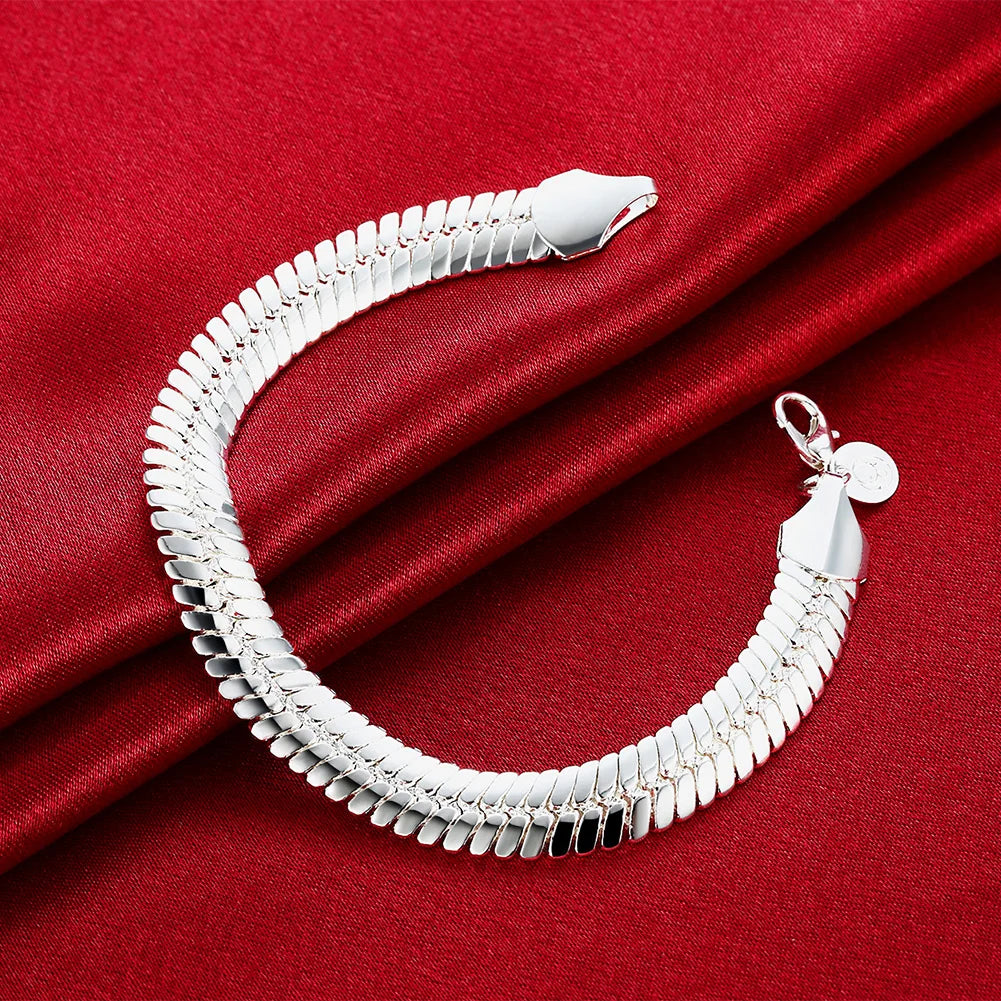 Sterling Silver Mens Bracelet - Mens chain Bracelet