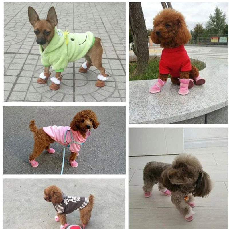 4pcs Winter Warm Dog Shoes Anti-Slip & Waterproof - Image 7