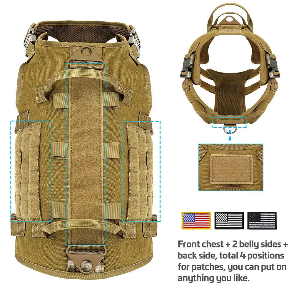 Tactical Military Dog Harness Set - Vest, Leash, Pouches - Image 4