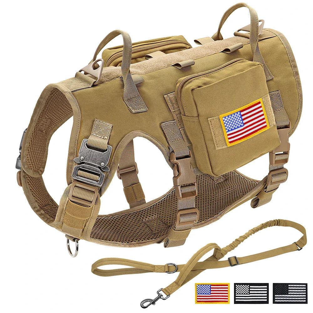Tactical Military Dog Harness Set - Vest, Leash, Pouches - Image 10