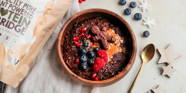 that protein - Christmas chocolate gingerbread porridge