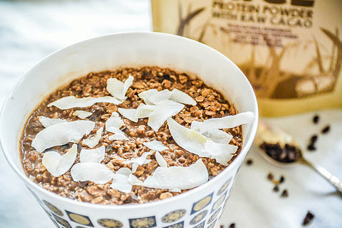 Blissful Brown Rice and Raw Cacao Protein Oats