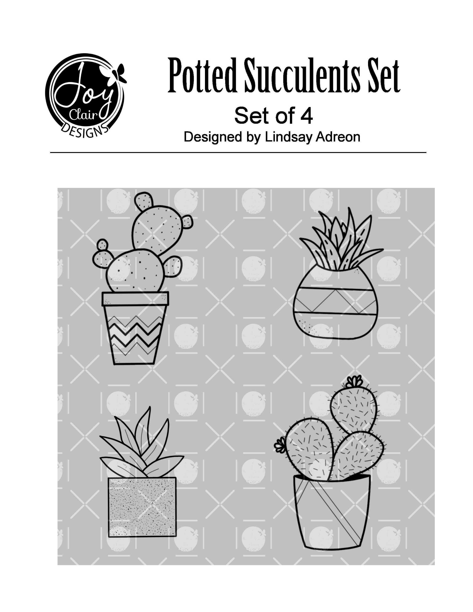 Potted Succulents Digital Stamp Set