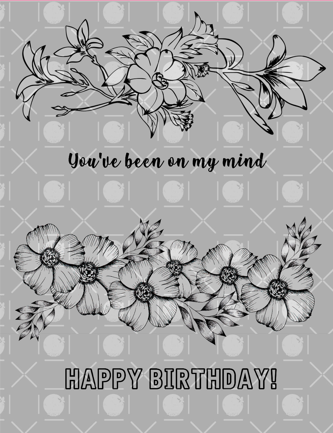 Spring Bouquet Slimline Digital Stamps