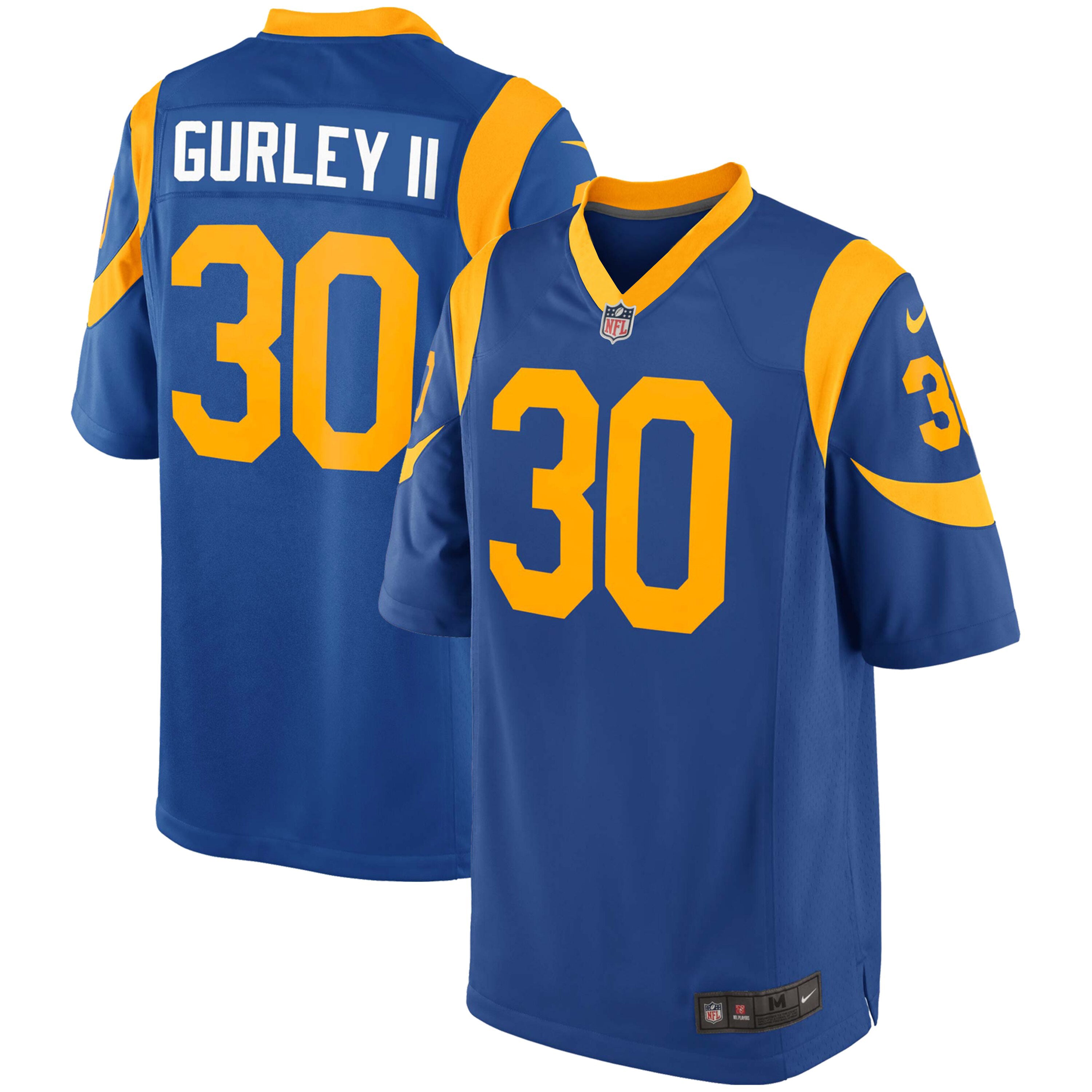 NFL LA Rams Nike #30 Todd Gurley II Jersey On Field Womens Size Small