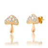 Mushroom Studs with White Diamonds