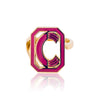 Gatsby Initial Ring - Fifteen Colors