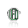 Gatsby Initial Ring with Diamonds - Fifteen Colors