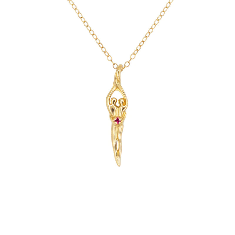 Small Soulmate Necklace, .925 Genuine Sterling Silver with 14kt. Gold overlay, 18