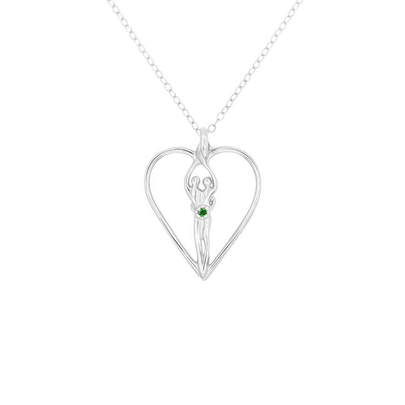 Medium Soulmate Heart Necklace, .925 Genuine Sterling Silver, 18