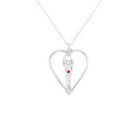Medium Soulmate Heart Necklace, .925 Genuine Sterling Silver, 18