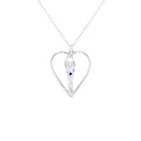 Medium Soulmate Heart Necklace, .925 Genuine Sterling Silver, 18