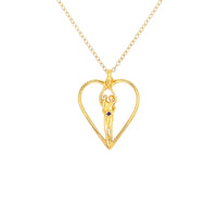 Medium Soulmate Heart Necklace, .925 Genuine Sterling Silver with 14kt. Gold Overlay, 18