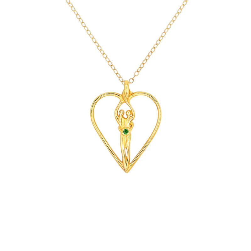 Medium Soulmate Heart Necklace, .925 Genuine Sterling Silver with 14kt. Gold Overlay, 18