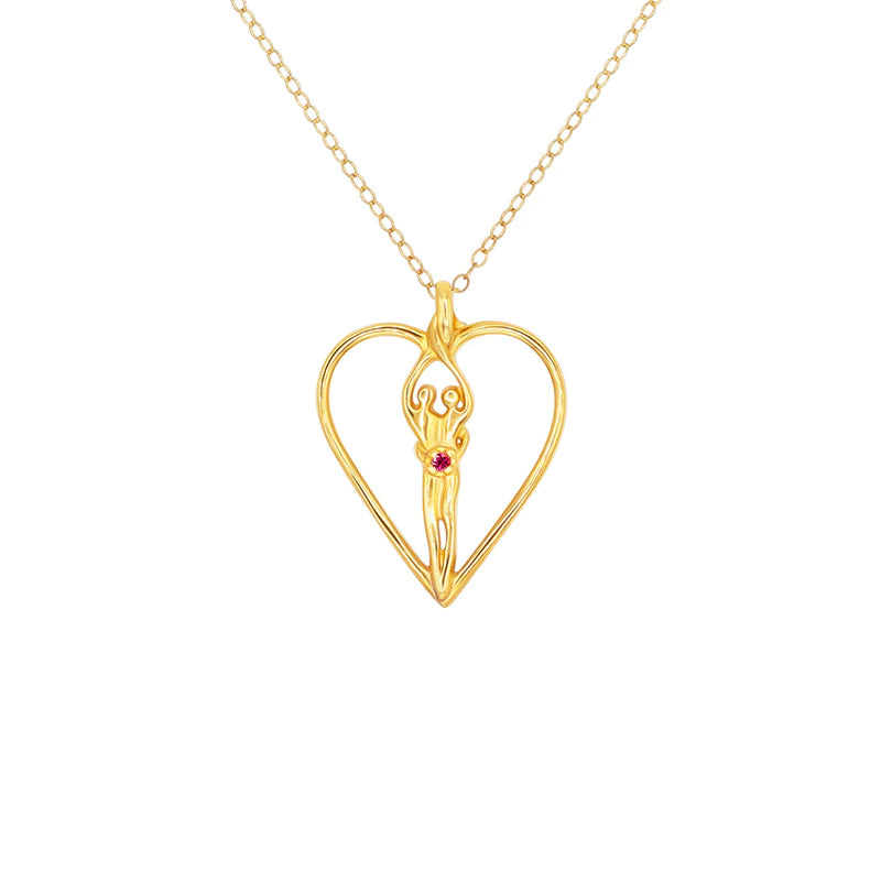 Medium Soulmate Heart Necklace, .925 Genuine Sterling Silver with 14kt. Gold Overlay, 18
