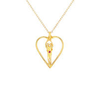 Medium Soulmate Heart Necklace, .925 Genuine Sterling Silver with 14kt. Gold Overlay, 18