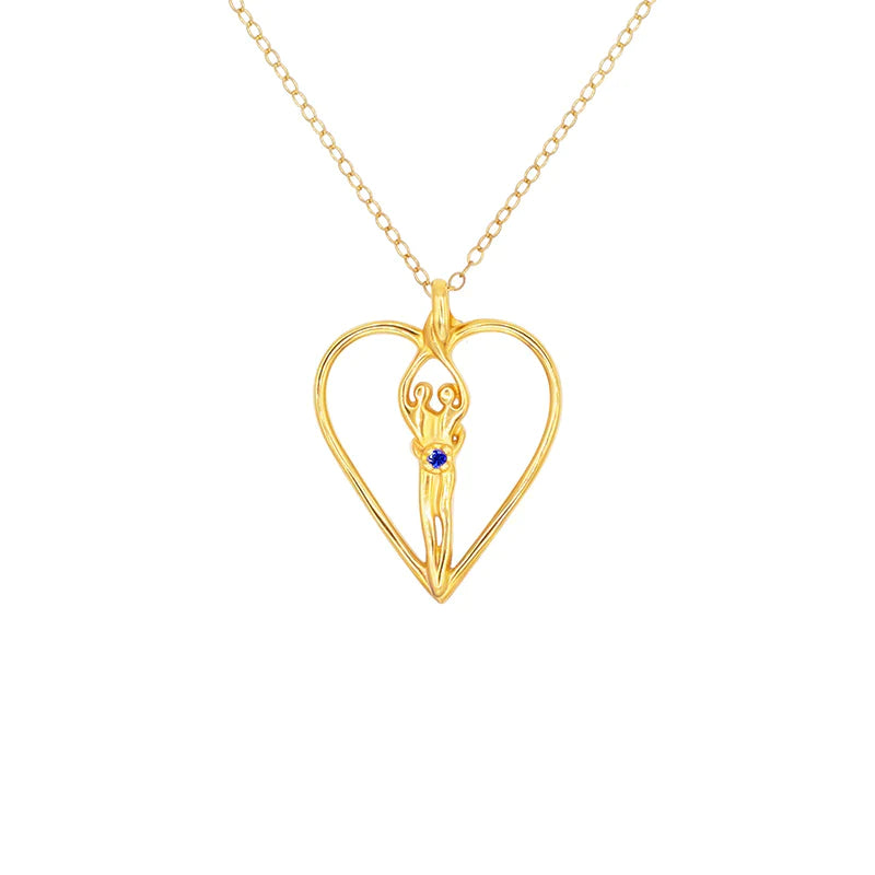 Medium Soulmate Heart Necklace, .925 Genuine Sterling Silver with 14kt. Gold Overlay, 18