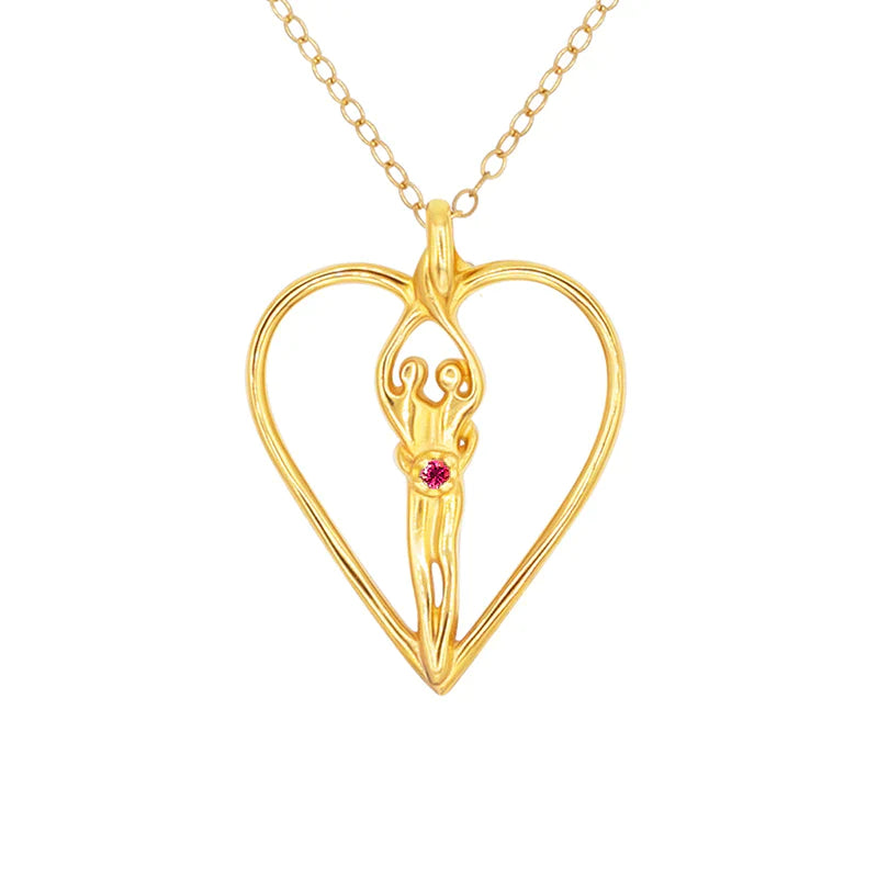 Large Soulmate Heart Necklace, .925 Genuine Sterling Silver with 14kt. Gold overlay, 18