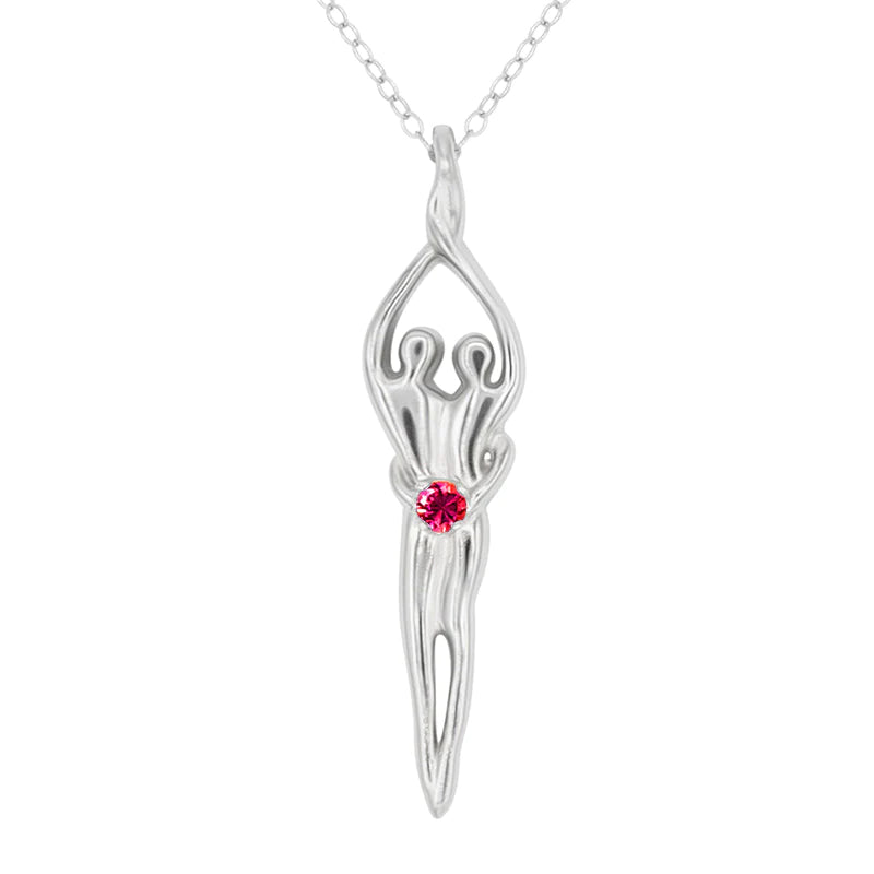 Large Soulmate Necklace, .925 Genuine Sterling Silver, 18