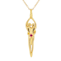 Large Soulmate Necklace, .925 Genuine Sterling Silver with 14kt Gold Overlay, 18