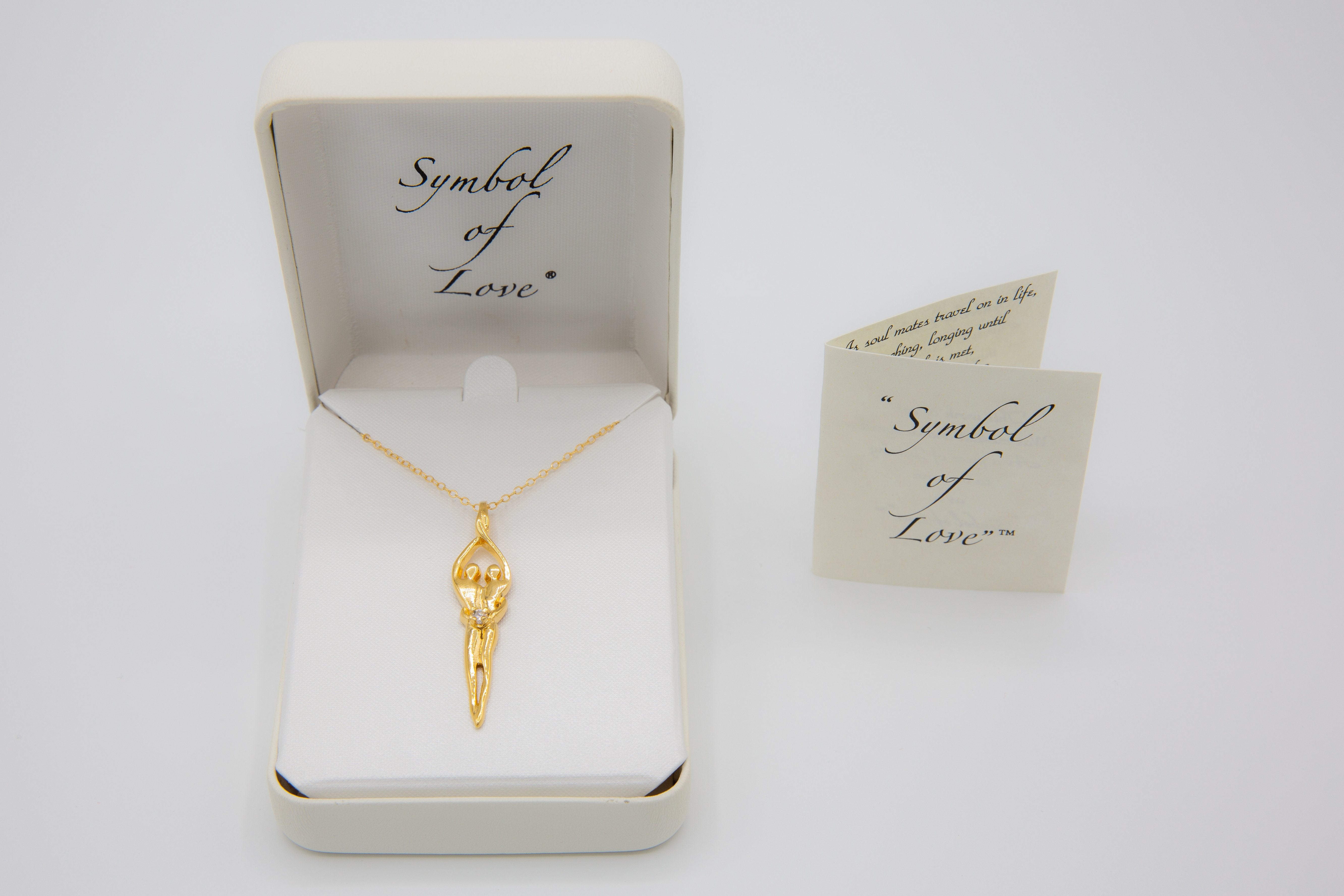 Large Soulmate Necklace, .925 Genuine Sterling Silver with 14kt Gold Overlay, 18