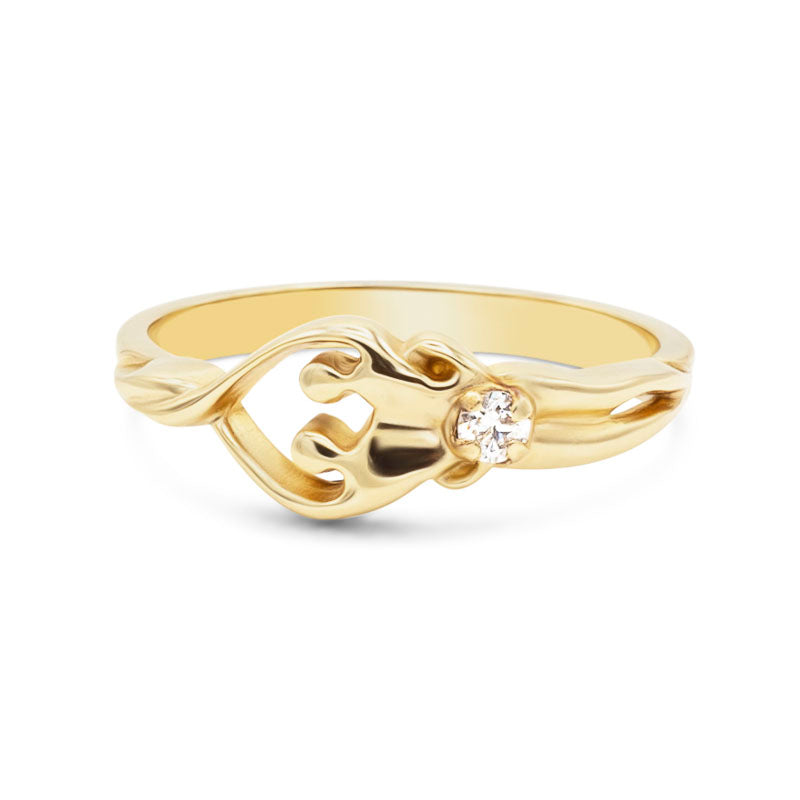 Signature Soulmate Ring, Size 6, 7, 8,  .925 Genuine Silver with 14kt. Gold Overlay, Clear Cubic Zirconia Stone