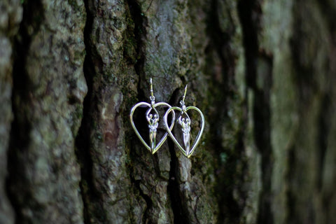soulmate heart earrings sterling silver