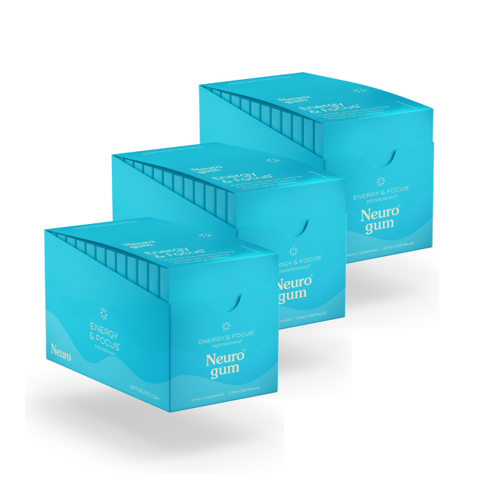 Energy and Focus Gum 3x12 pack bundle