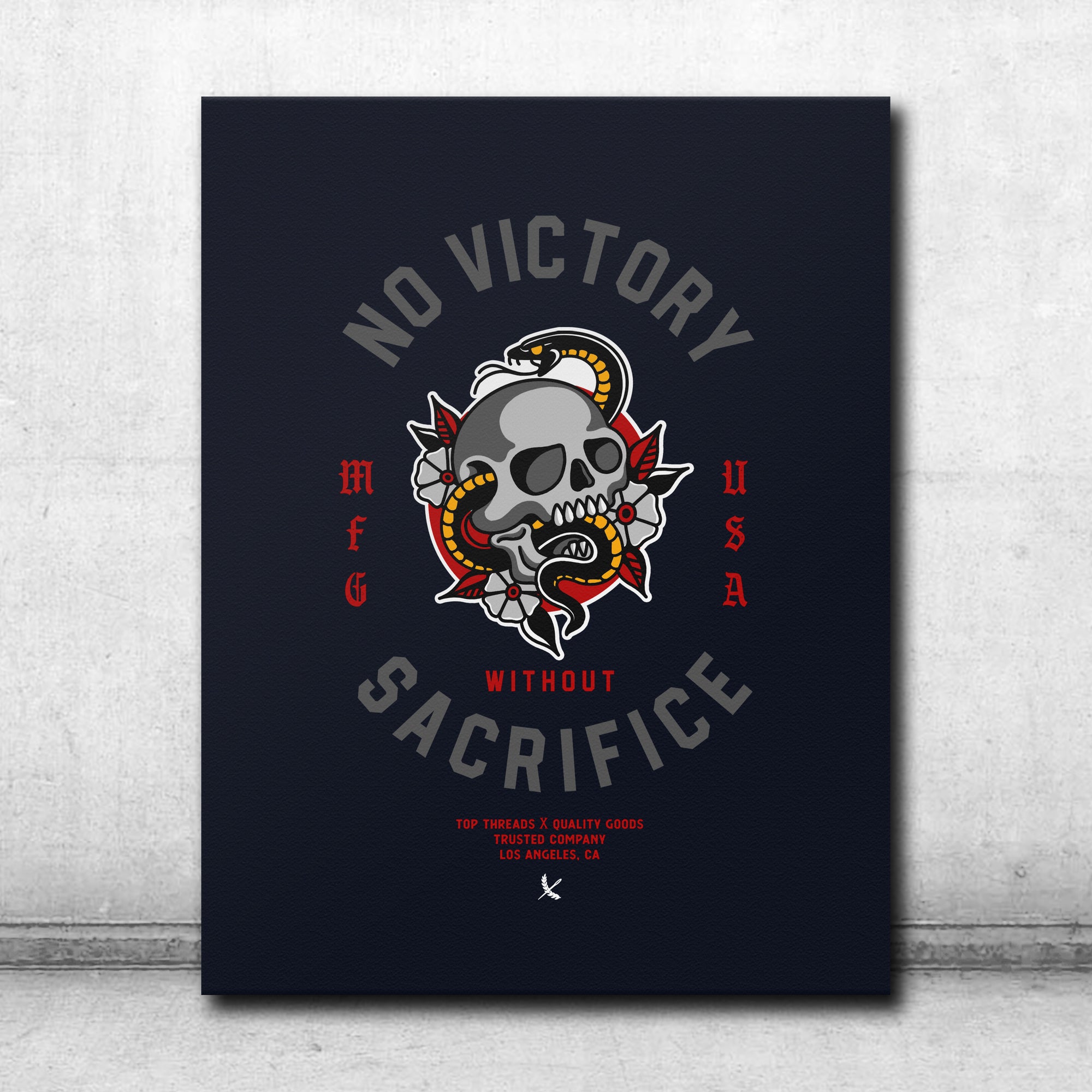 No Victory Canvas 30x 40 Navy Topthreads