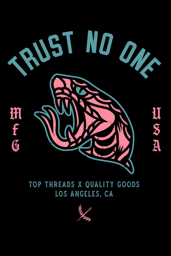 Trust No One Sticker - Black - topthreads