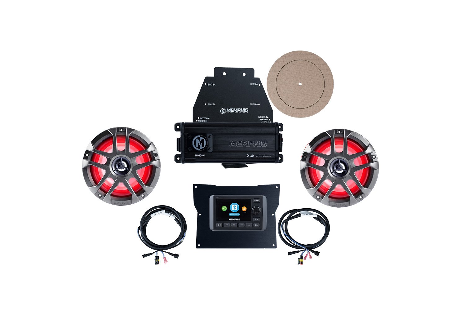 Memphis Audio 2-Speaker Amplified Kit β Fits 2020+ Kawasaki KRX | Plug & Play | App-Controlled