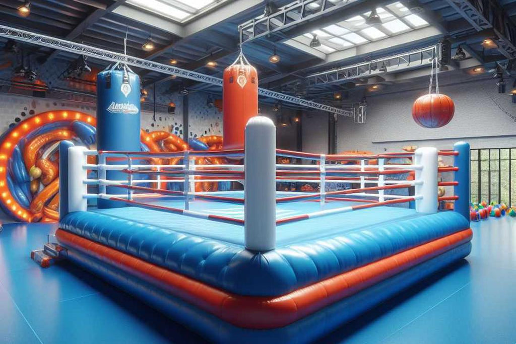 indoor playground with inflatable boxing ring