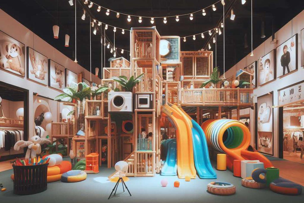 indoor playground with inflatables