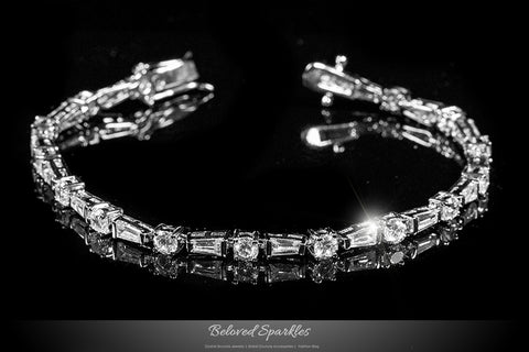 HALEY ALTERNATING ROUND BAGUETTE TENNIS BRACELET – 7.25 INCH – Beloved ...