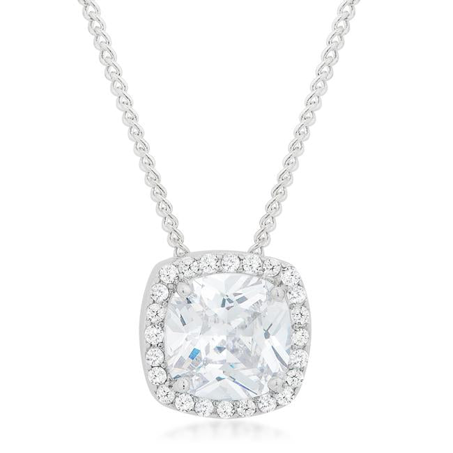 Clarissa Cushion CZ Halo Pendant | 6ct – Beloved Sparkles