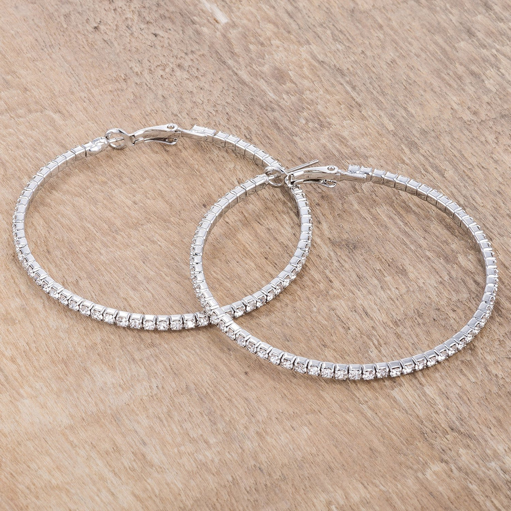 large fake diamond hoop earrings