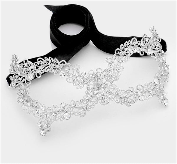 Daniel Filigree Vine Masquerade Mask | Silver | Crystal – Beloved Sparkles