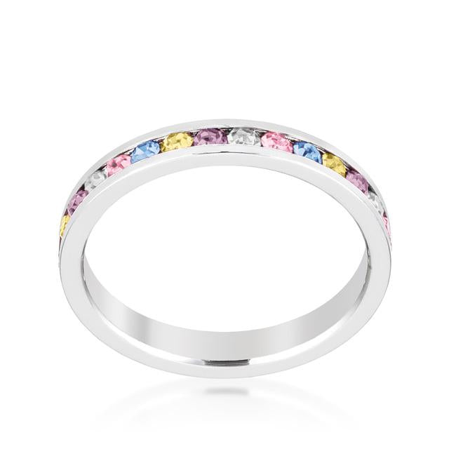 Gail Multi Color Eternity Stackable Ring | 1ct Round Cubic Zirconia ...