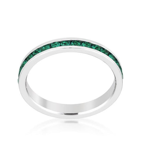 Gail Emerald Green Eternity Stackable Wedding Ring | 1ct Emerald Round ...