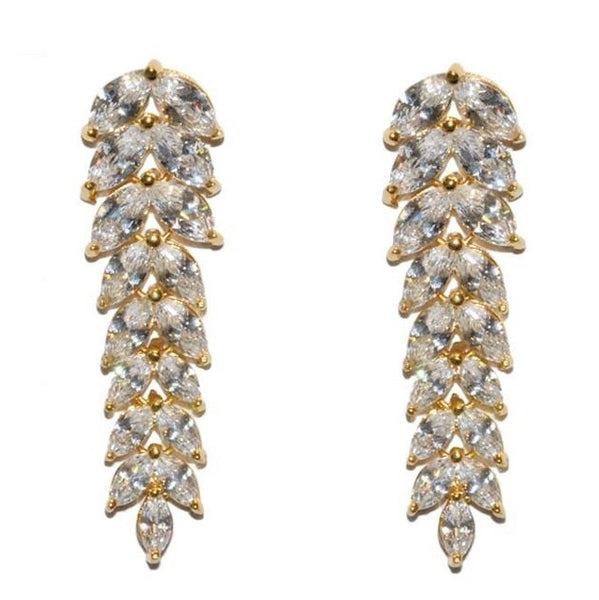 Janipa Marquise Linear Gold Earrings | 7ct – Beloved Sparkles