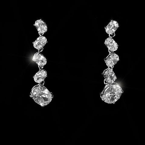 Karina Cascade Oval Drop Dangle Earrings | 4ct – Beloved Sparkles