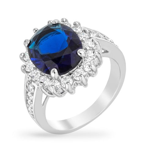Kate Royal Sapphire Oval Halo Engagement Ring | 7ct – Beloved Sparkles