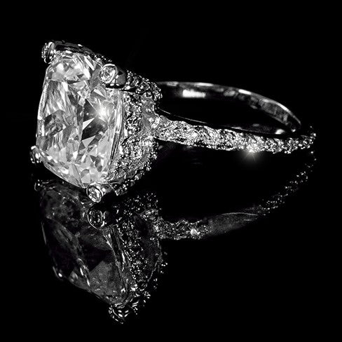 Lucine Brillant Cushion Cut Engagement Statement Ring | 8.2 Carat | Cu ...